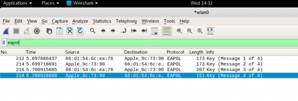 WiFi EAPOL filter in Wireshark