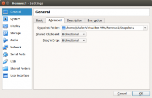 Virtualbox Clipboard Settings