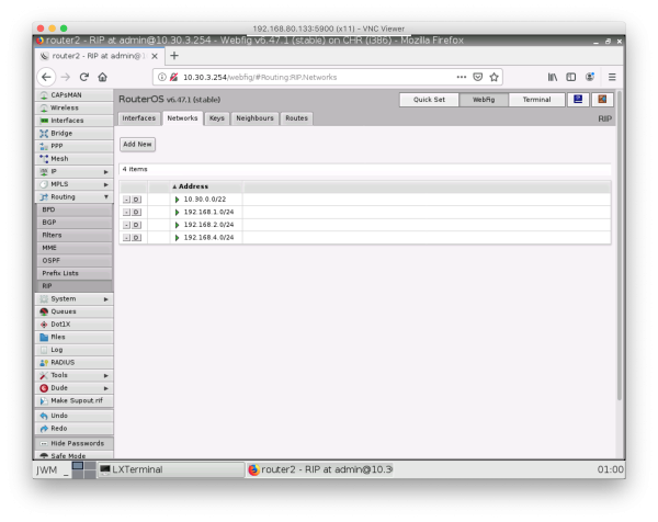 RouterOS Web Interface
